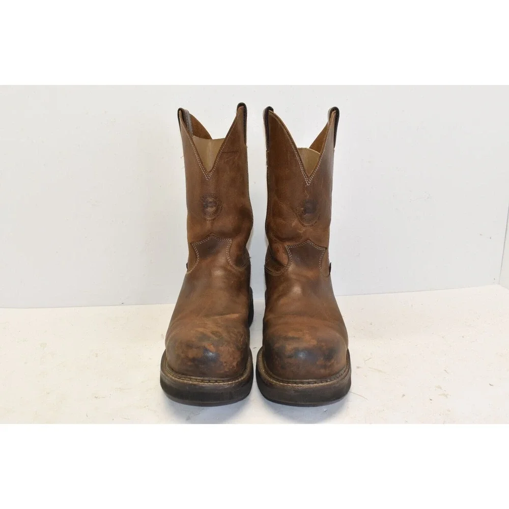 Justin Men's Balusters 11 Inch Steel Toe Work Boots Size 12D Style 4445 Oil Slip